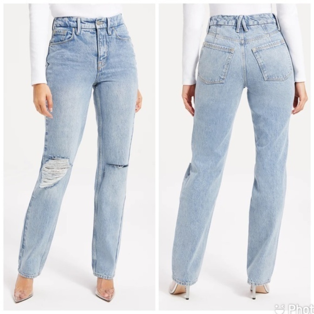 Good American Good Icon Straight Leg Jeans Size 8/29 NWOT they run small.